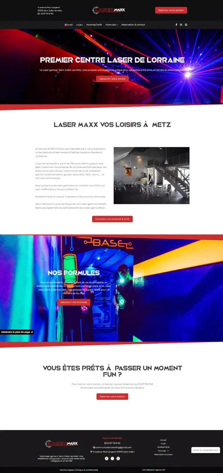 Site internet laser maxx par agence kvi bassin arcachon