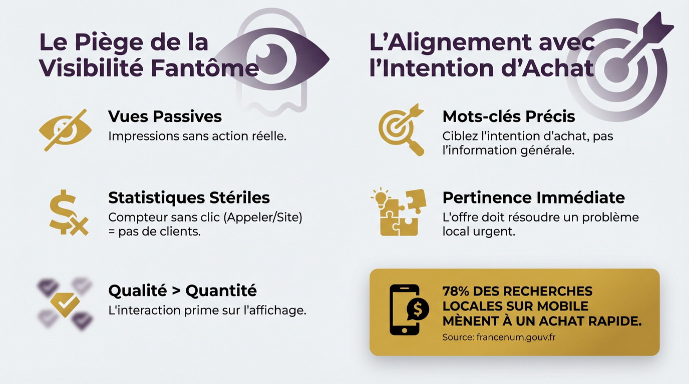 Analyse de la visibilité locale et conversion client sur Google Maps